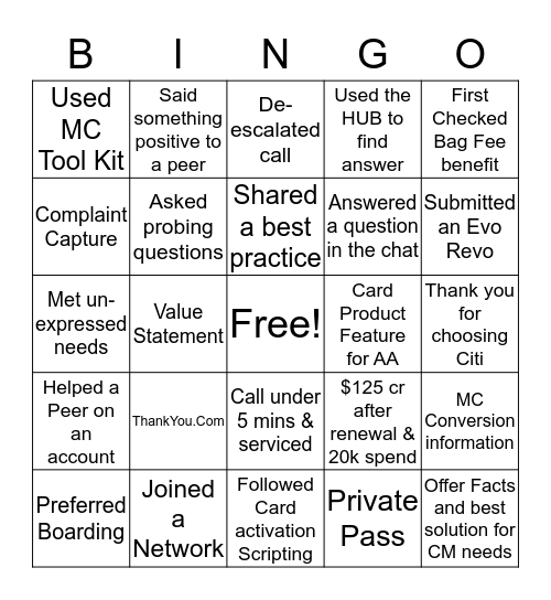 Benefit's BINGO Card