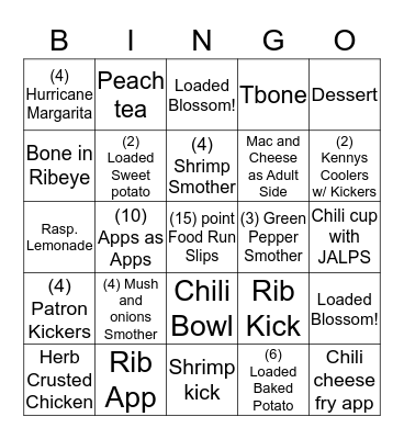 Legendary Bingo Card