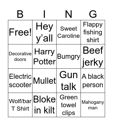 Matey’s Cruis Bingo Card