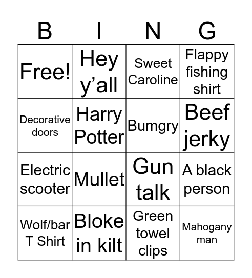 Matey’s Cruis Bingo Card