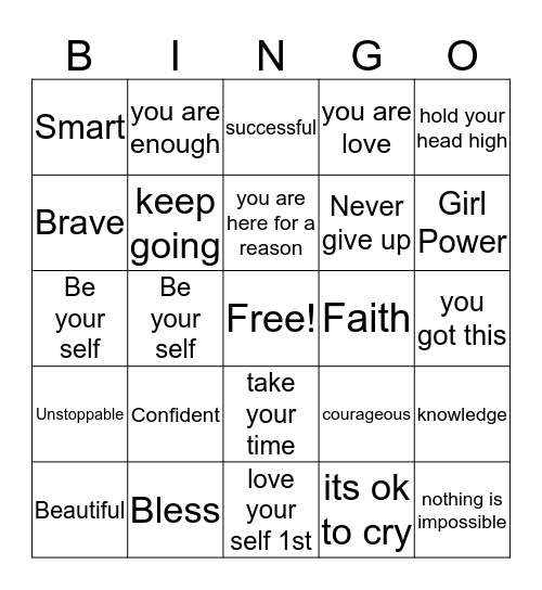 Dare to be different Teen Summit  Bingo Card