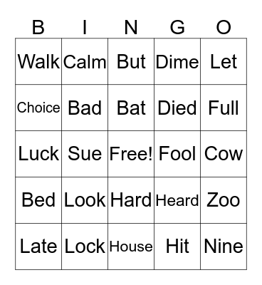 ENGLISH PRONUNCIATION Bingo Card