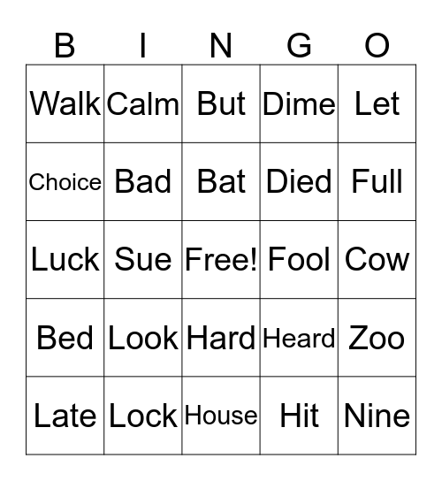 ENGLISH PRONUNCIATION Bingo Card