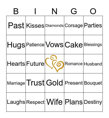 50th Wedding Anniversary Bingo Card