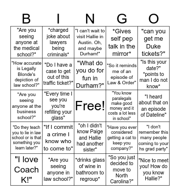 hallie's grad party Bingo Card