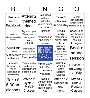 BEYOND SUMMER BINGO Card