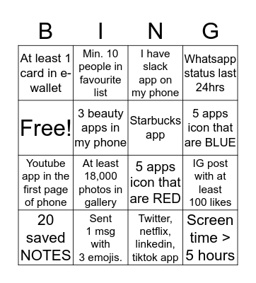 Emoticon Party Bingo Card
