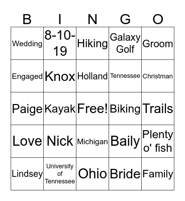 #happilyeverelster  Bingo Card