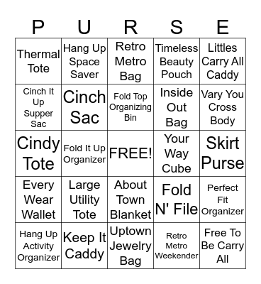 Thirty-One Bingo Card