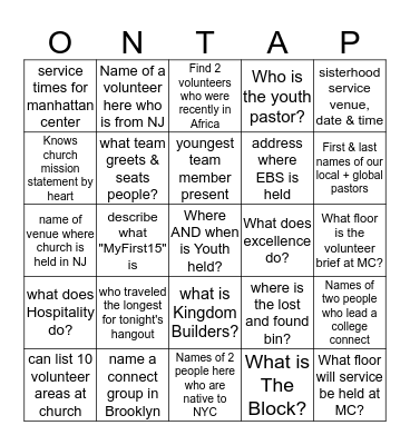 INFO BAR BINGO Card