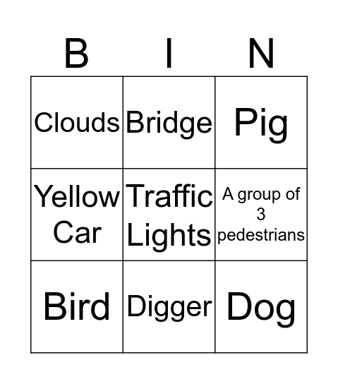 Bus Bingo! Bingo Card