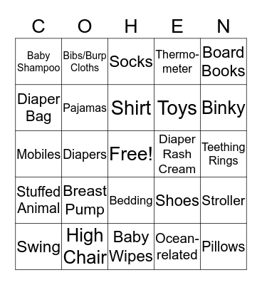 Baby Present BINGO! Bingo Card