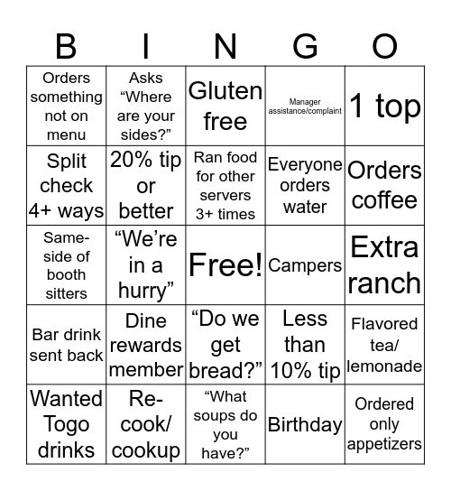 Outback Bingo Card