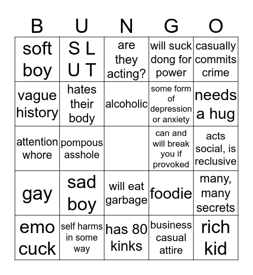 Bungo: Elementalists Edition Bingo Card