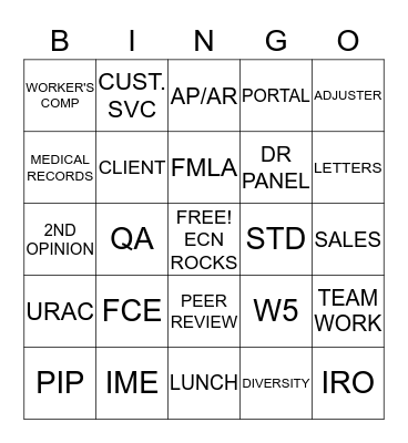 ECN BINGO Card