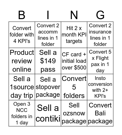 CARINGANG BINGO Card