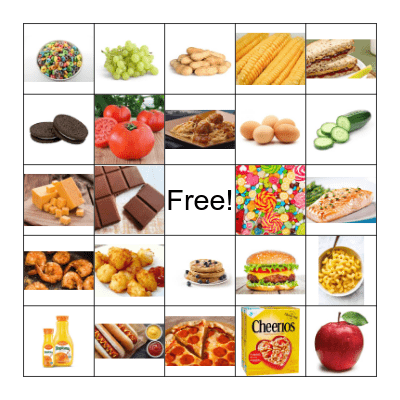 Food Allergy Bingo Card