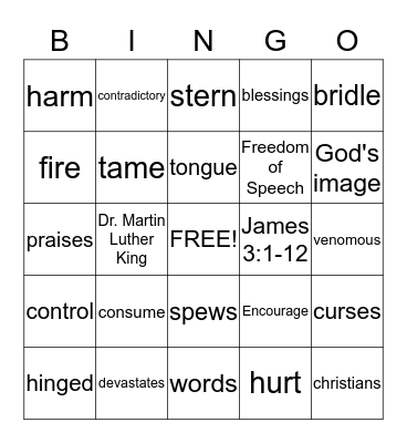 Watch Your Tougue  Bingo Card