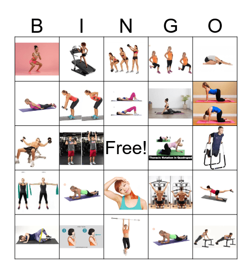 Posture, Strength, and Mobility Bingo Card