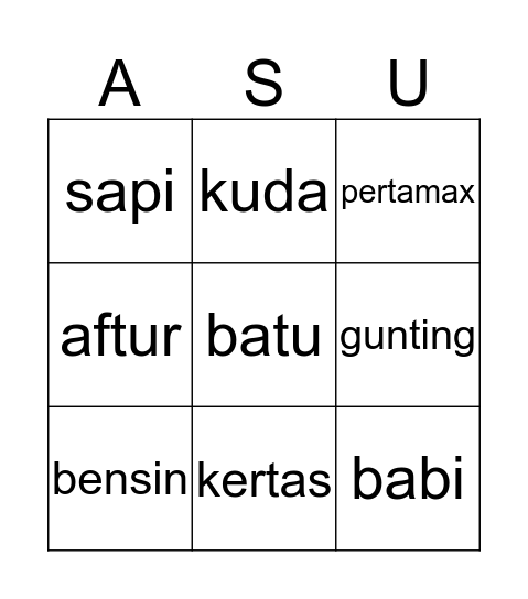 gion ganteng Bingo Card