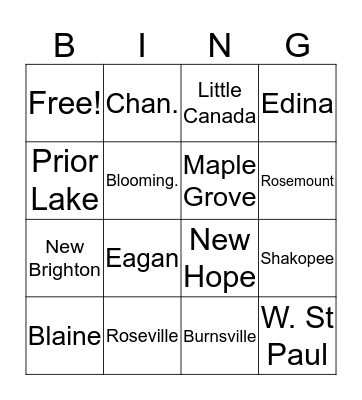 Nicky's Suburban Tour! Bingo Card