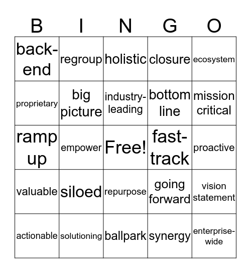 PI Bingo Card