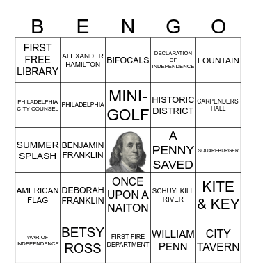FRANKLIN SQUARE'S SUMMER SPLASH!  Bingo Card