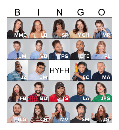 HYFH Summer Camp Bingo Card