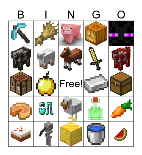 Minecraft Bingo Card