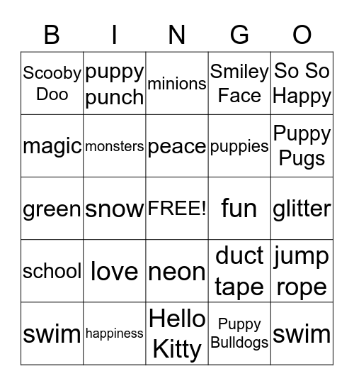 Random bingo Card