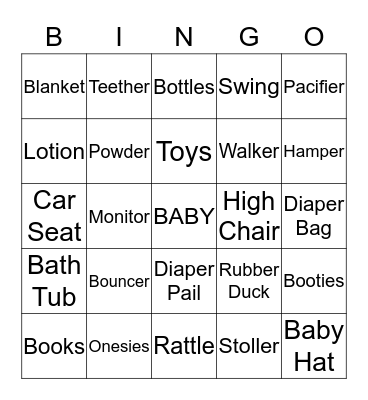 BABY SHOWER Bingo Card