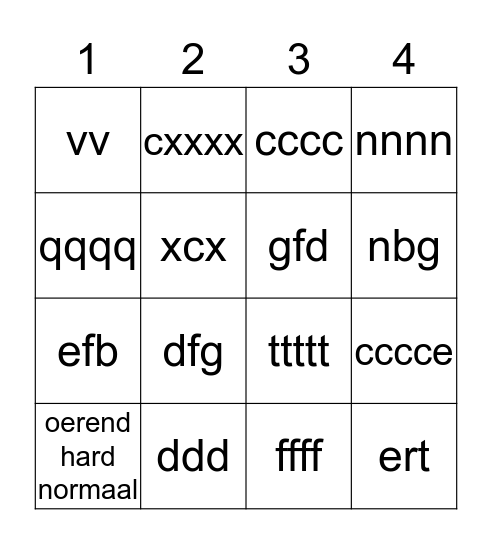 muziek Bingo Card