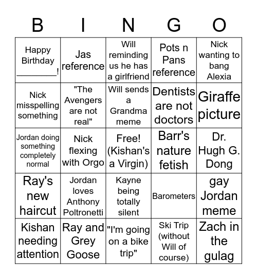 Phat Phallic Phriends BINGO!  Bingo Card