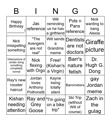 Phat Phallic Phriends BINGO!  Bingo Card