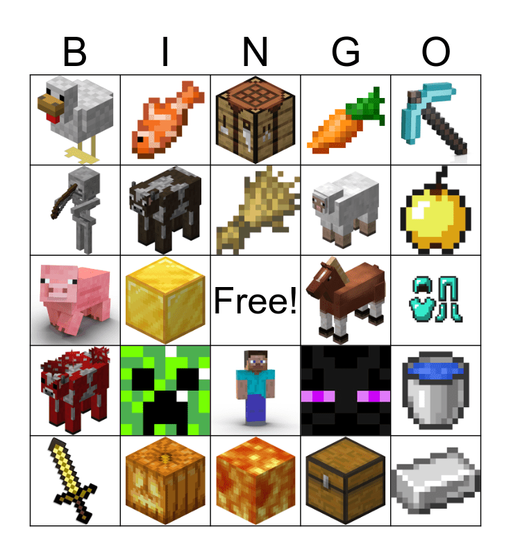 MINECRAFT BINGO Card