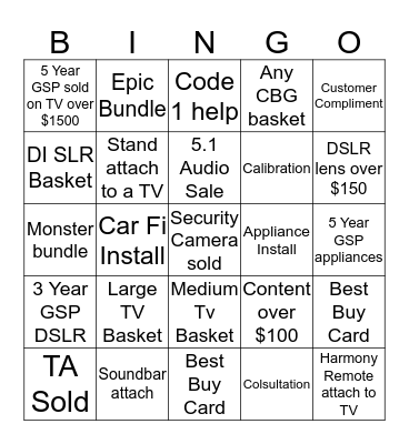 SUNDAY FUNDAY BEST BUY BINGO- HBG Bingo Card