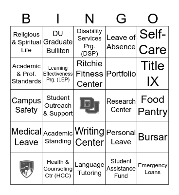 GSSW Orientation Bingo Card