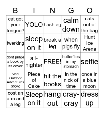 BINGO! Bingo Card
