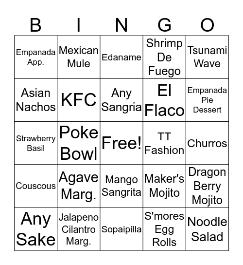 Tsunami Server Bingo Card