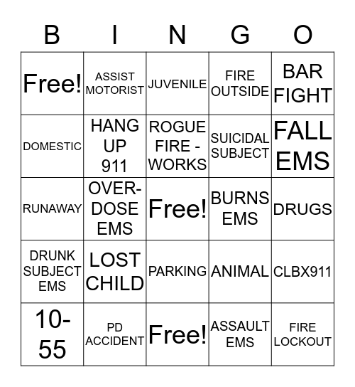 DISPATCHER JULY 4TH Bingo Card