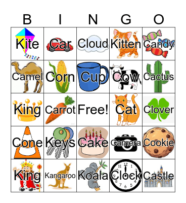 /K/ BINGO Card