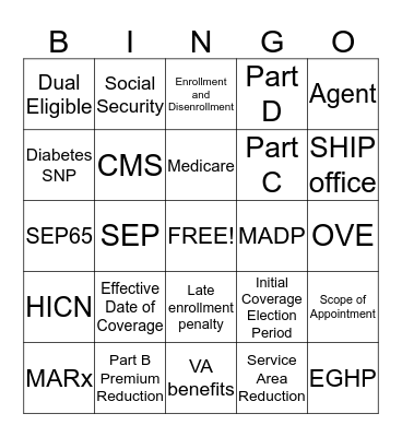 Enrollment  Bingo Card