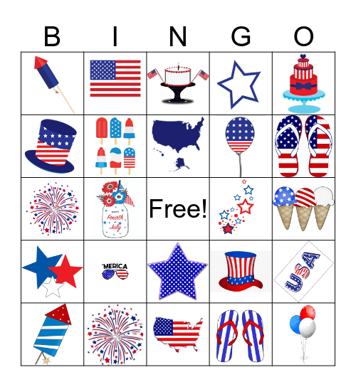 Happy 4th of July Bingo Card