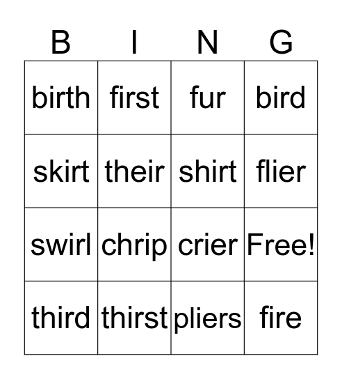 Bingo Time with Miss M! Bingo Card
