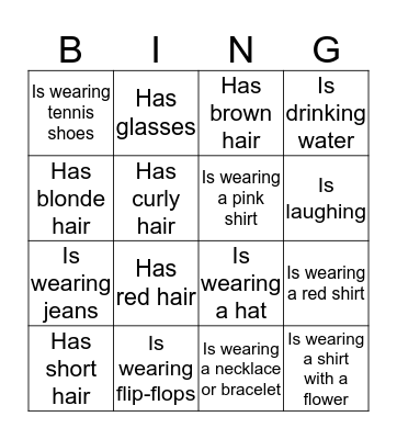 Find someone who... Bingo Card