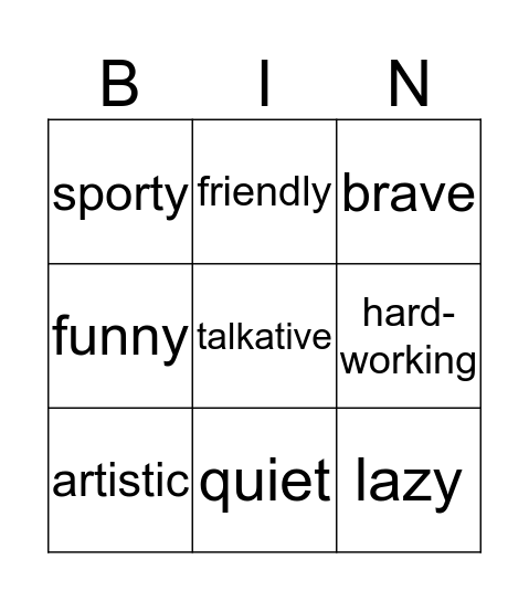 Who We Are Bingo Card