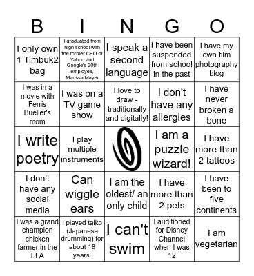 Timbuk2 4th of July Bingo Card