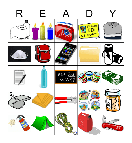 Emergency Preparedness Bingo Card