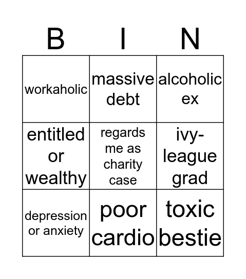 2babee date bingo Card