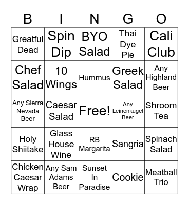 Mellow Bingo Card
